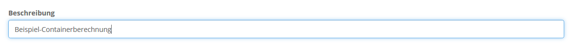 Eingabemaske - Beschreibung eingeben