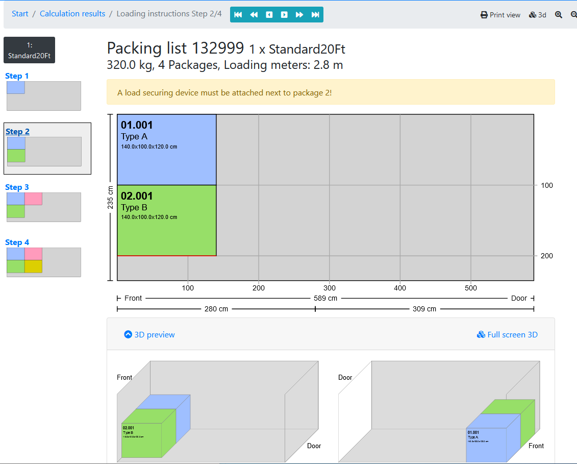Container loading step by step instructions